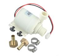 Bomba de circulación de agua de 12 V CC para calefacción solar con acoplador de latón, compatible con roscas hembra de 1/2 y NPT, motor sin escobillas que garantiza un funcionamiento silencioso