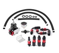 Bomba de combustible Regulador de presión de combustible, kit de regulador de presión de combustible ajustable universal Aceite 0-100psi Gauge AN 6 Extremo de montaje