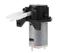 Bomba de dosificación Klanata 12V/24 V CC, bomba peristáltica de autocuración con conector, dirección ajustable, para el análisis químico del laboratorio de acuario (Negro)