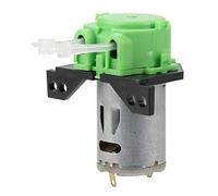Bomba de dosificación Klanata 12V/24 V CC, bomba peristáltica de autocuración con conector, dirección ajustable, para el análisis químico del laboratorio de acuario (Verde)