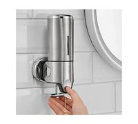 Bomba de Ducha montada en la Pared sin Taladro Dispensador de jabón Caja de champú Loción Gel de Ducha Contenedor Dispensador para Inodoro Baño Hotel Satin Sliver