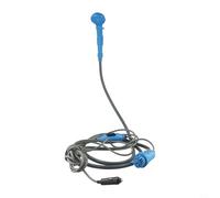 Bomba de ducha portátil eléctrica de 12 V CC para viajes, camping, vehículo con flujo de agua ajustable, gancho colgante, ventosa y soporte para cabezal de ducha