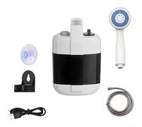 Bomba de ducha portátil recargable por USB para camping, viajes, lavado de coches y limpieza de mascotas, color negro
