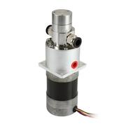 Bomba de engranajes magnética PKPF0.6-BLDC24V60W, 0,6 ml/rev, 3 l/min. Cuerpo de acero inoxidable SUS316L, engranajes de PTFE con motor sin escobillas de 24 V CC.