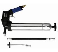 Bomba de engrase neumática, capacidad 30 litros, presión de trabajo 0-8 bar, ideal para lubricar maquinaria industrial y vehículos.