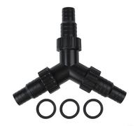 Bomba de estanque Y distribuidor de agua Conector de válvula para divisor de manguera de estanque ajustable compatible con fuentes y estanques Koi (01)