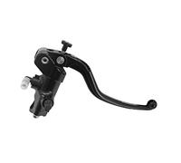 Bomba de freno radial 19 x 17 - 18 - 19 forjada con cuerpo de bomba anodizado negro, palanca fija larga negra (puño + palanca) para Kawasaki Z 1000 del 2007 al 2013, CC 1000