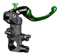 Bomba de freno radial Accossato 19 x 20 con palanca articulada verde, para manillares de 25,4 mm de diámetro, compatible con Harley Davidson Road King FLHR de 2021 a 2022 (CC 1750)