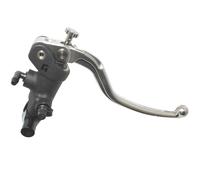 Bomba de freno radial Accossato 19 x 20 con palanca fija plateada, para manillares de 25,4 mm de diámetro, compatible con Harley Davidson Fat Boy FLFBS de 2021 a 2024 (CC 1870)