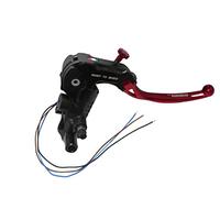 Bomba de freno Ready To Brake 19 x 18 con palanca articulada larga roja con soporte espejo M8 para Suzuki GSX-R 600 de 2008 a 2017, CC 600