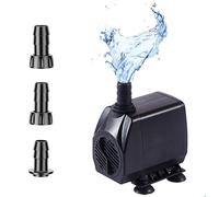 Bomba de fuente, 35 W, 1500 L/H, ultrasilenciosa, con filtro, bomba sumergible con 3 boquillas, 13 mm - 16 mm - 19 mm, bomba de acuario, pequeña bomba para estanque, para jardines, estanques, fuentes