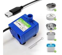 Bomba de fuente de agua para gatos, bomba de repuesto para fuente de agua para mascotas, motor DR-DC160 para fuente de acero inoxidable de 360° y fuente de cerámica para cupcakes (sin luz) + cepillo)
