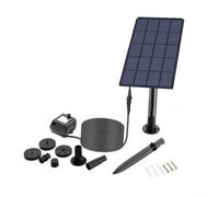 Bomba de fuente de agua solar 5W montado en tierra 60cm Spray | Panel solar de 5 W, motor sin escobillas, altura máxima de 60 cm, flujo de 200 l/h, para una fácil instalación para baños de
