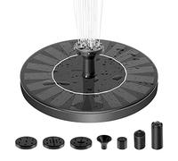 Bomba de fuente solar circular para jardín, bomba de agua con energía solar, de pie, 1,4 W, para baño de pájaros, bomba de fuente para jardín y patio, kit de panel solar, bomba de agua