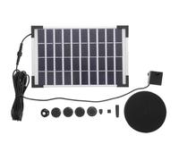 Bomba de Fuente Solar de Agua Dc 12v 2.5w ABS Negra | Baño Exterior y Estanque Pequeño, 190cm de Cable, 500 L/h, Fácil de Instalar y Retirar