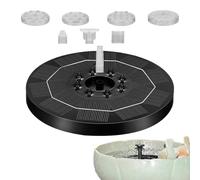 Bomba de fuente solar para baño de pájaros, fuente de energía solar con luces - 6 boquillas automática para jardín, terraza, estanque, decoración exterior