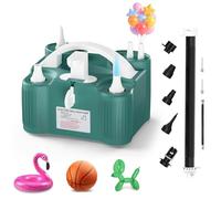 Bomba de globos 4 en 1 con bola eléctrica para pelotas deportivas, todos los globos, lámina de látex de 260 q, globo de Mylar con cojín de aire, flotador de piscina, pelota de yoga, inflador y