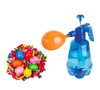 Bomba de globos - Botella de llenado de bomba de agua de 1,5 litros, bomba portátil para globos de agua, fácil de usar, bomba portátil para globos de mano flexible con 500 globos, diversión acuática