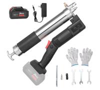 Bomba de grasa eléctrica, 2025, pistola de grasa con batería de 5,3 oz/min,12000 PSI, manguera de alta presión, kit profesional de lubricación inalámbrica con batería y cargador de 24 V, para cartucho