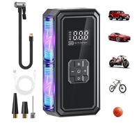 Bomba de inflado de neumáticos | Recargable con manómetro digital | Inflador de neumáticos portátil compresor de aire, para bicicleta, moto, SUV, sedán, globos, juguetes inflables, flotadores Pisc