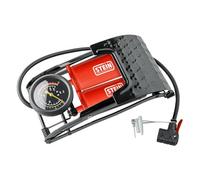 Bomba de inflar de pie de doble pistón, alta presión, diseño portátil, ideal para bicicletas, vehículos y equipos deportivos.