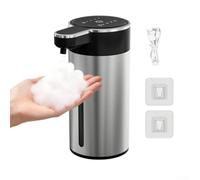 Bomba de jabón automática de acero inoxidable 400ml IPX5 impermeable | Sensor infrarrojo sin contacto, 0,25 segundos para respuesta, higiénico, cable de carga tipo C incluido