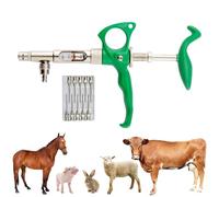Bomba de jeringa veterinaria, inyector semiautomático ajustable para vacuna continua de dosis fija, dispensador de 0,5 ml a 2 ml para ganado, aves de corral y más