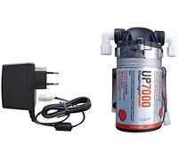 Bomba de ósmosis inversa UP7000 High Flow Booster Pump 75GPD 24 V incluye fuente de alimentación de 230 V para filtro de agua potable
