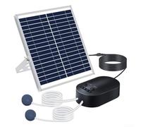 Bomba de oxígeno de energía solar de 15 W, 3 modos ajustables para aireación de peceras, incluye tubo y piedras de aire