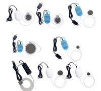 Bomba de oxígeno para acuario USB para flujo de aire ajustable ultra silencioso para nano piedra, accesorios de pesca de tanque pequeño, diseño portátil, color blanco (A)