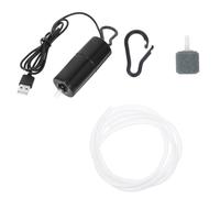 Bomba de Oxígeno para Acuario USB Portátil 1w Abs Cobre Negra | Carga 5v 1a, Gancho Incluido, Tamaño Pequeño y Funcionamiento Mute Color Aleatorio