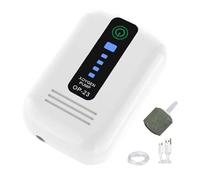 Bomba de oxígeno silenciosa para peces - Burbujeador de ventilación de emergencia inalámbrico con piedra porosa y tubo | Mini aireador eléctrico para cubo para cebos, corte de corriente, viaje, en