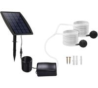 Bomba de oxígeno solar, 2,5 W, 6 V, aireador solar para estanque, 3 modos de trabajo, bomba de oxígeno solar con batería de 2200 mAh, silenciosa y ajustable, bomba de aire para acuario, bomba de