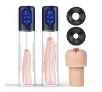 Bomba de Pene Eléctrica con 4 Fuerzas de Succión, Masturbador Masculino Automático, Juguetes Sexuales para Hombres, Juego de Masaje de Pene, 1 Taza de Masturbador, Juguete, 2 Mangas de Pene