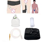 Bomba de pene Extensor de pene Ampliador Agrandamiento al vacío Kit de succión para el crecimiento del pene Masturbtor Erección Juguete sexual para hombres (COPA L)(M CUP)
