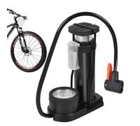 Bomba de pie para bicicleta - para neumáticos de bicicleta suelo de pie, aleación de aluminio Anti deslizamiento neumáticos portátiles con manómetro para globo, baloncesto, voleibol, motocicleta