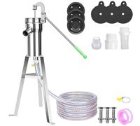 Bomba de pozo manual,Bomba de Agua Manual de Acero Inoxidable,Bomba De Agua SubterráNea DoméStica De Acero Inoxidable,con soporte de 58 cm y manguera de 5 metros para Jardines Parques Estanques