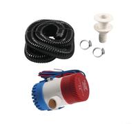 Bomba de sentina sumergible marina 750GPH 12V con salida de 0.75 pulgadas y | Construcción de grado marino, base de colador de conexión rápida, funcionamiento silencioso, incluye manguera y abrazaderas