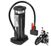 Bomba de suelo para bicicleta, 15 x 9 x 9 cm, bomba de neumáticos de bicicleta para piso, inflador de neumáticos portátil antideslizante de aleación de aluminio con manómetro, bomba de pie de