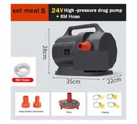 Bomba de transferencia de líquido de 12/24/48V, bomba dosificadora de llenado de barril de 80L, herramienta dispensadora de bomba de agua de riego con diafragma autosucción Agro(Set meal 5)