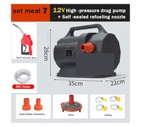 Bomba de transferencia de líquido de 12/24/48V, bomba dosificadora de llenado de barril de 80L, herramienta dispensadora de bomba de agua de riego con diafragma autosucción Agro(Set meal 7)