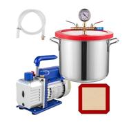 Bomba de vacío, Bomba de vacío 1.5/2 galones, 2.5 CFM, cámara una Etapa, Kit refrigerante desgasificador for Aire Acondicionado doméstico y automóvil(2.5CFM 1.5Gallon)