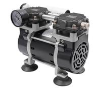 Bomba de vacío sin aceite, bomba de vacío industrial, 150 W, 45 l/min, 1450 rpm, 2 cilindros, protección contra sobrecarga, protección contra sobrecalentamiento, con silenciador