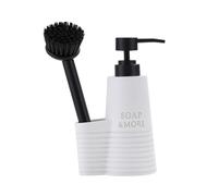 Bomba Dispensador de jabón y Cepillo Limpieza, Accesorios baño for lociones, champú Gel, Soporte for Esponja Imprescindibles para el baño