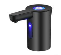Bomba dispensadora de agua eléctrica portátil con luz LED para 2 botellas de 7 galones recargable por USB y diseño compacto (negro)
