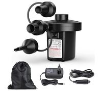 Bomba eléctrica, Bomba de Aire eléctrica, inflador eléctrico rápido, Bomba de Aire con 3 boquillas de Aire, para Camping al Aire Libre, alfombras inflables, inflables y desinflables de Piscinas