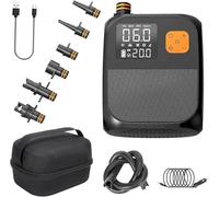 Bomba eléctrica de remo de aire recargable, 20 psi, con 1 puerto USB, luces LED y 6 boquillas para inflar en dos pasos, bomba de aire inalámbrica para kitesurf, tienda de campaña, colchón