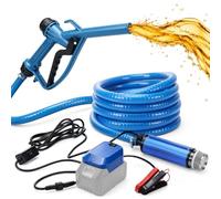 Bomba eléctrica diésel compatible con Makita 18 V (sin batería) y CC 24 V, bomba de combustible de 30 L/min con mangueras de 5 m para transportar diésel, queroseno y agua, bomba de aceite portátil