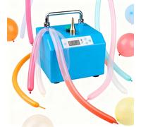 Bomba eléctrica para globos, inflador portátil con temporizador y control de pedal, conecta 2 unidades, rango de tiempo 0.1-9.9S, disipación eficiente del calor, para decoraciones de fiestas