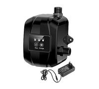 Bomba Elevadora de Presión de Agua Automática 150PA, Controlador de Presión Portátil para Calentador de Ducha, Acero Inoxidable y ABS- Negro